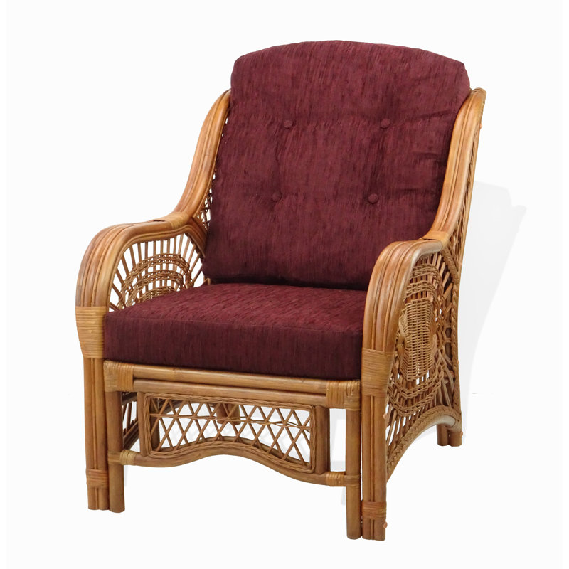 Bay Isle Home Malibu Lounge Living Accent Armchair Natural Rattan